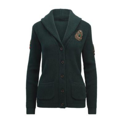 Ralph Lauren Crest Silk-cashmere Cardigan Regent Green