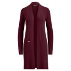 Ralph Lauren Ribbed Open-front Cardigan Red Sangria