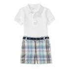 Ralph Lauren Polo, Belt & Madras Short Set White 18m