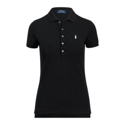 Ralph Lauren Skinny Fit Stretch Mesh Polo Polo Black