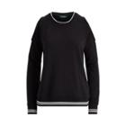 Ralph Lauren French Terry Cold-shoulder Top Polo Black