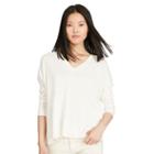 Polo Ralph Lauren Cotton-blend V-neck Sweater Collection Cream