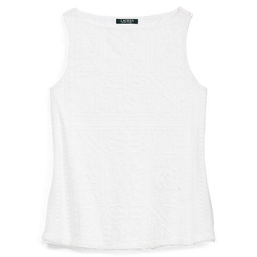 Ralph Lauren Lauren Petite Geometric-embroidered Tank White