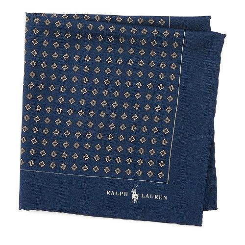 Polo Ralph Lauren Neat Silk Twill Pocket Square Navy