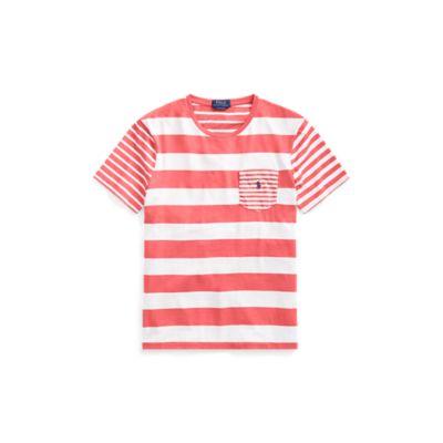 Ralph Lauren Custom Slim Fit Cotton T-shirt Hyannis Red/white