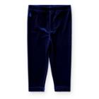 Ralph Lauren Stretch Velvet Legging Holiday Navy 12m