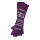 Ralph Lauren Lauren Striped Fair Isle Long Gloves Purple Tonal