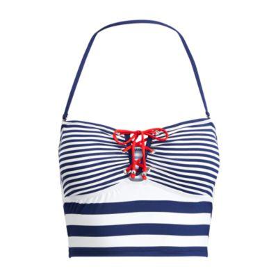 Ralph Lauren Striped Cropped Bikini Top Marine Navy/white