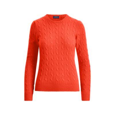 Ralph Lauren Cable-knit Cashmere Sweater Tomato