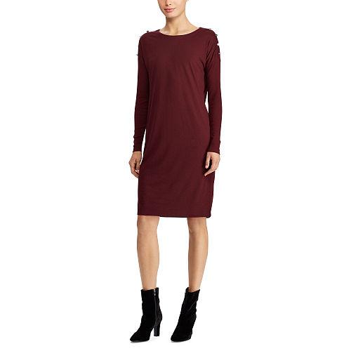 Ralph Lauren Lauren Button-trim Jersey Dress