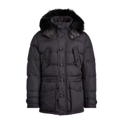 Ralph Lauren Rlx Faux Fur-trim Down Parka Polo Black
