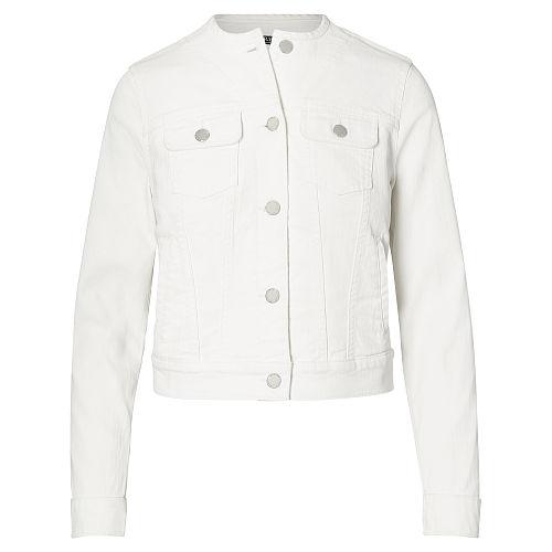 Ralph Lauren Lauren Petite Collarless Denim Jacket Gesso Coated
