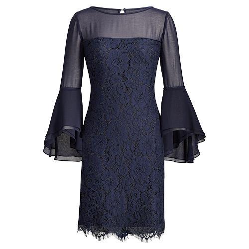 Ralph Lauren Lauren Woman Lace Bell-sleeve Dress