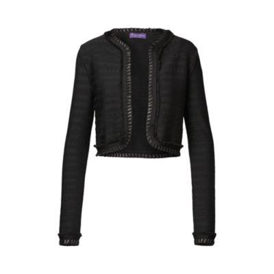 Ralph Lauren Jacquard Wool-blend Bolero Black
