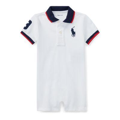 Ralph Lauren Cotton Mesh Polo Shortall White 6m