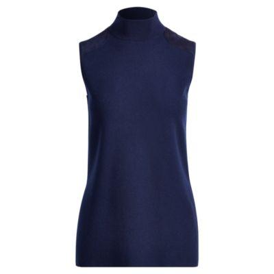 Ralph Lauren Sleeveless Mockneck Sweater Navy