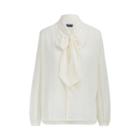 Ralph Lauren Silk Georgette Necktie Blouse Oyster Bay
