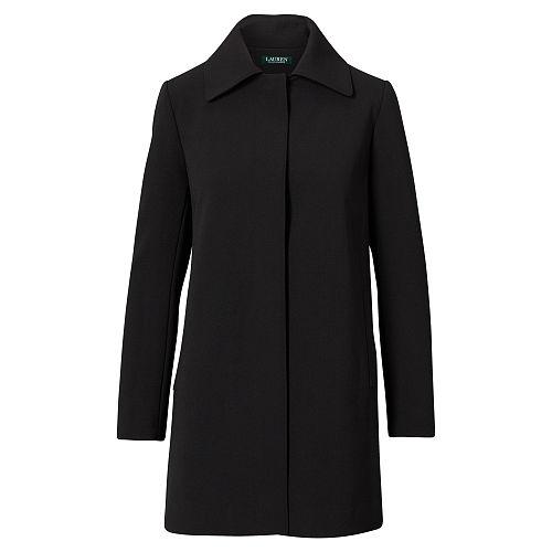 Ralph Lauren Lauren Crepe A-line Coat Black