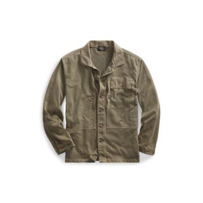 Ralph Lauren Herringbone Overshirt Thermal Green