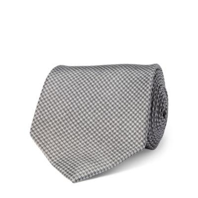 Ralph Lauren Houndstooth-print Madder Tie Lt Grey