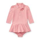 Ralph Lauren Cotton Polo Dress & Bloomer Rugby Pink 9m