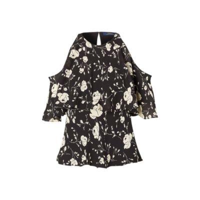 Ralph Lauren Cutout-shoulder Silk Blouse Tylr Flrl