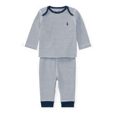 Ralph Lauren Cotton Top & Legging Set Summer Navy/white 3m