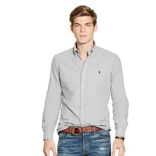 Polo Ralph Lauren Garment-dyed Oxford Shirt Quartz Grey