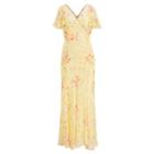 Ralph Lauren Alexandria Silk Floral Dress Yellow Multi