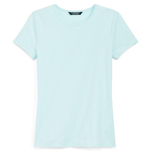 Ralph Lauren Lauren Stretch Cotton Knit Tee Light Aquamarine