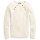 Ralph Lauren Lauren Buttoned Cotton-modal Sweater