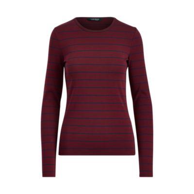 Ralph Lauren Ribbed Stretch Cotton T-shirt Red Sangria/rl Navy Mp