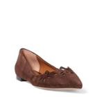 Ralph Lauren Allayana Cut-out Suede Flat Burnished Brown