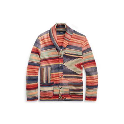 Ralph Lauren Patterned Shawl Cardigan Orange/purple