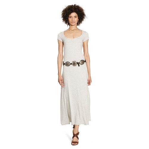Polo Ralph Lauren Cotton Scoopneck Maxidress Stone Henge Heather