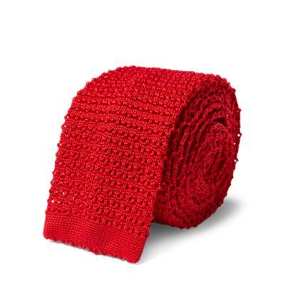 Ralph Lauren Knit Silk Tie Red