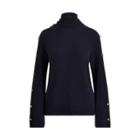 Ralph Lauren Button-sleeve Cashmere Sweater Night Blue