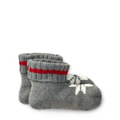 Ralph Lauren Knit Snowflake Booties Grey