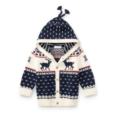 Ralph Lauren Reindeer Cotton-wool Cardigan Essex Cream Multi 3m