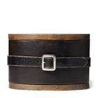 Ralph Lauren Rrl Burling Leather Belt Vintage Black