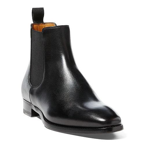 Ralph Lauren Galen Burnished Calfskin Boot Black