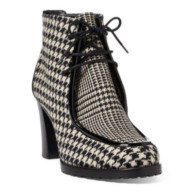 Ralph Lauren Loreanna Houndstooth Boot Black/cream