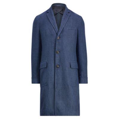 Ralph Lauren Basket-weave Linen Topcoat Dark Navy/black
