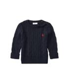 Ralph Lauren Cable-knit Cotton Sweater Hunter Navy 9m