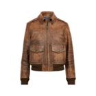 Ralph Lauren Leather Bomber Jacket Brown