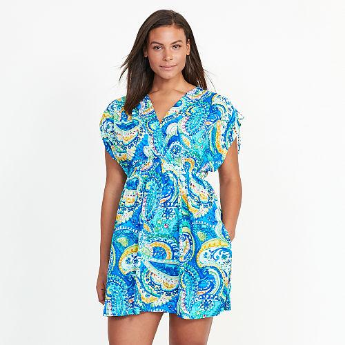 Ralph Lauren Lauren Woman Paisley-print Cotton Cover-up Blue