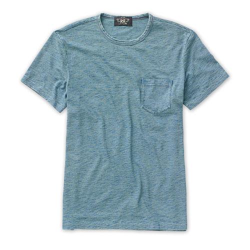 Ralph Lauren Rrl Slub Pocket Tee Washed Indigo