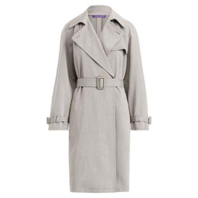 Ralph Lauren Jayne Wool Trench Dove Grey Melange