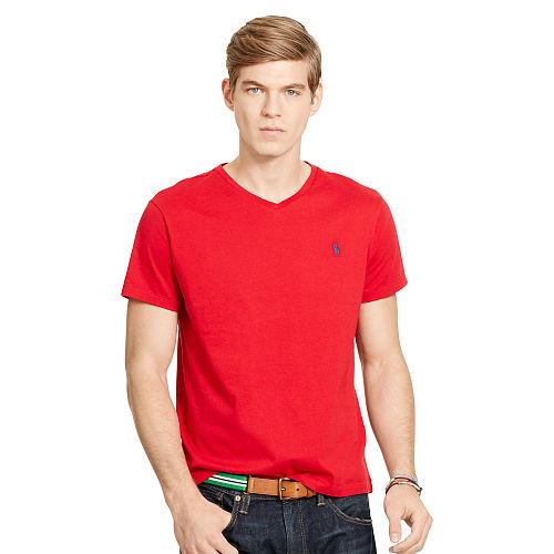 Polo Ralph Lauren Cotton Jersey V-neck T-shirt Rl2000 Red