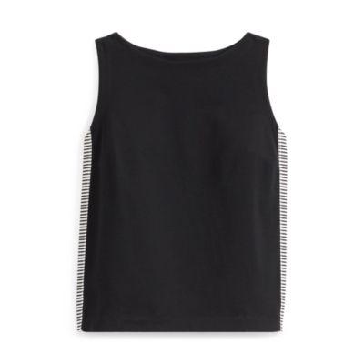 Ralph Lauren Striped-panel Jersey Top Polo Black